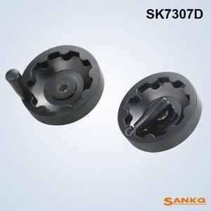 供應(yīng)SANKQ牌,SK7307D短軸內(nèi)波紋手輪,帶可折手柄手輪,膠木手輪