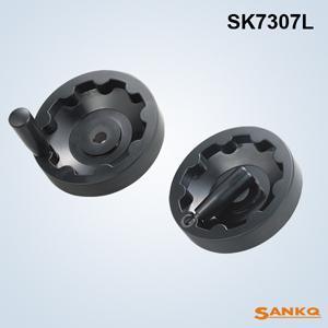 供應(yīng)SANKQ牌,SK7307L長(zhǎng)軸內(nèi)波紋手輪,帶可折手柄手輪,膠木手輪